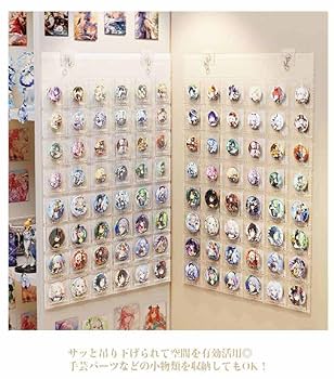 Amazon.co.jp: 缶バッジ専用 収納ファイル 壁掛け ウォール